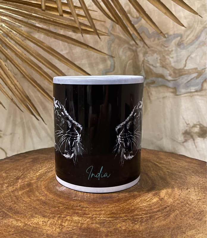 Maatir Gift Premier India Black Tiger Stylish Ceramic Coffee Mug 350 ml